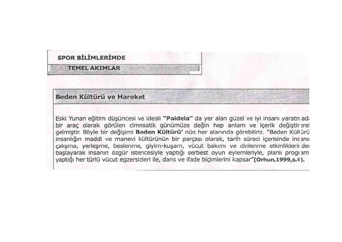 Spor Bilimi - Konu 1 