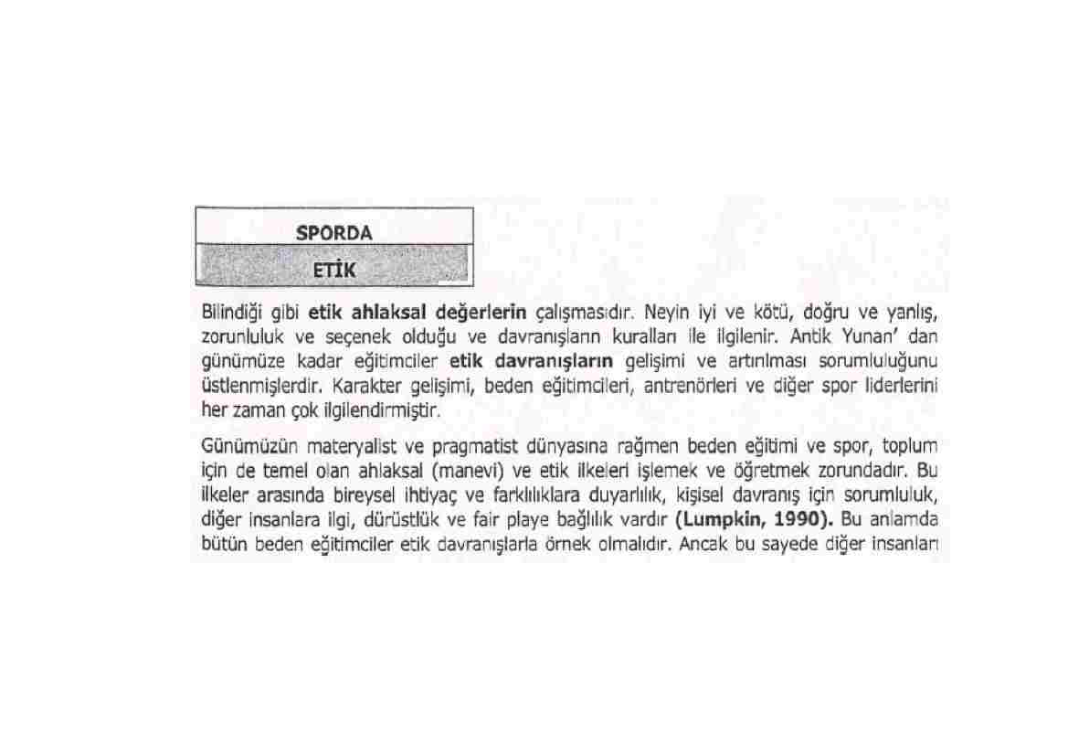 Spor Bilimi - Konu 5 